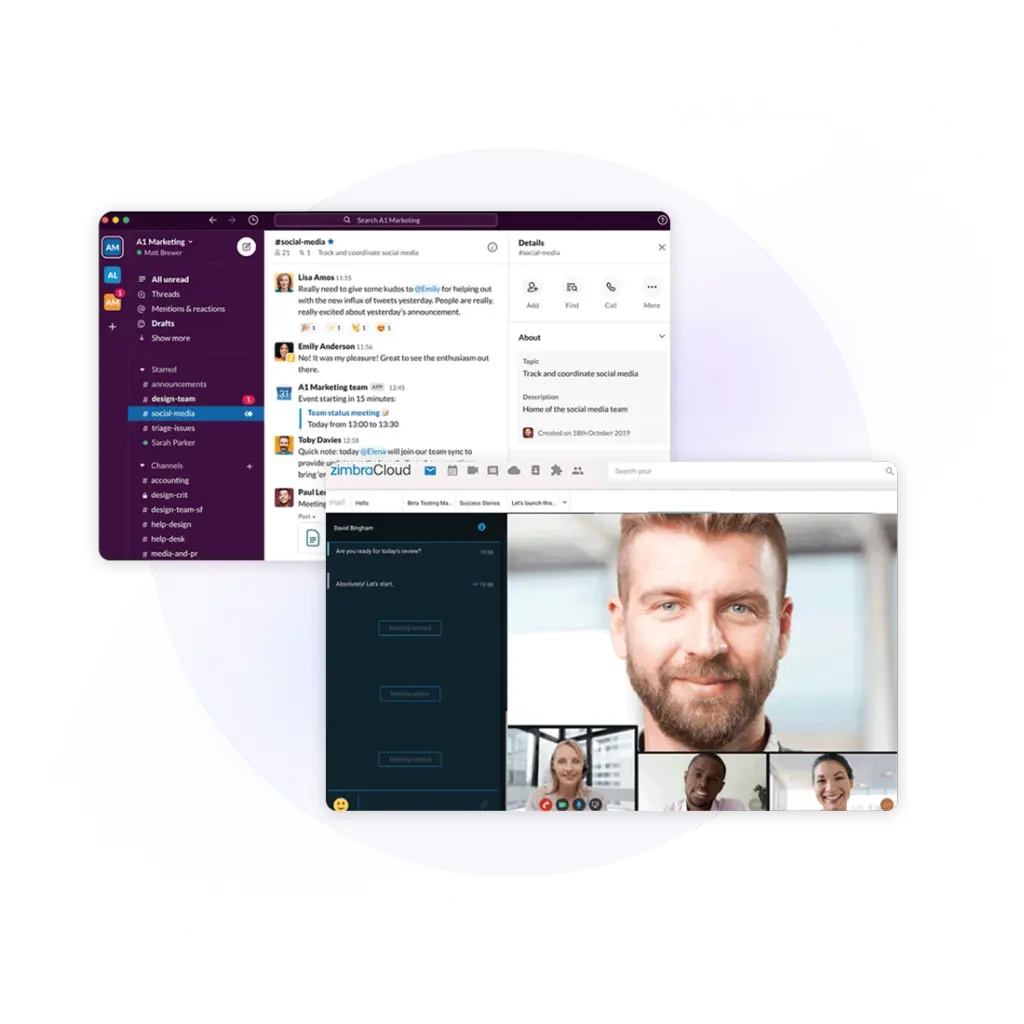 หน้าจอ Browser Interface ของ Private Mail Server ที่ผสานรวมกับเครื่องมือทำงานอื่น