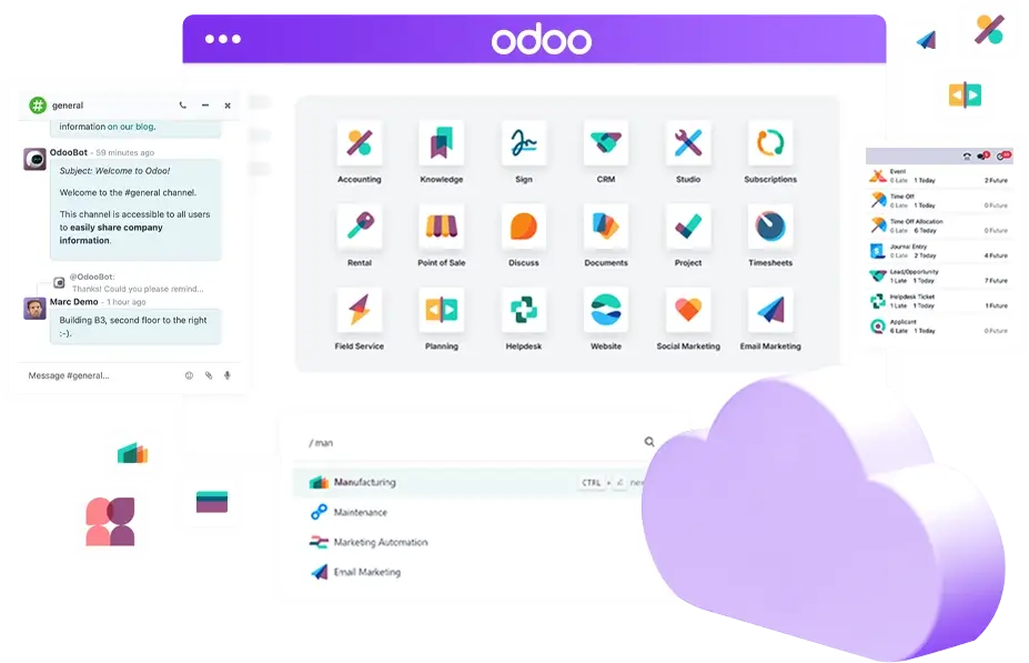 Odoo ERP ทำงานบนคลาวด์เซิร์ฟเวอร์ส่วนตัวของ THAI DATA CLOUD