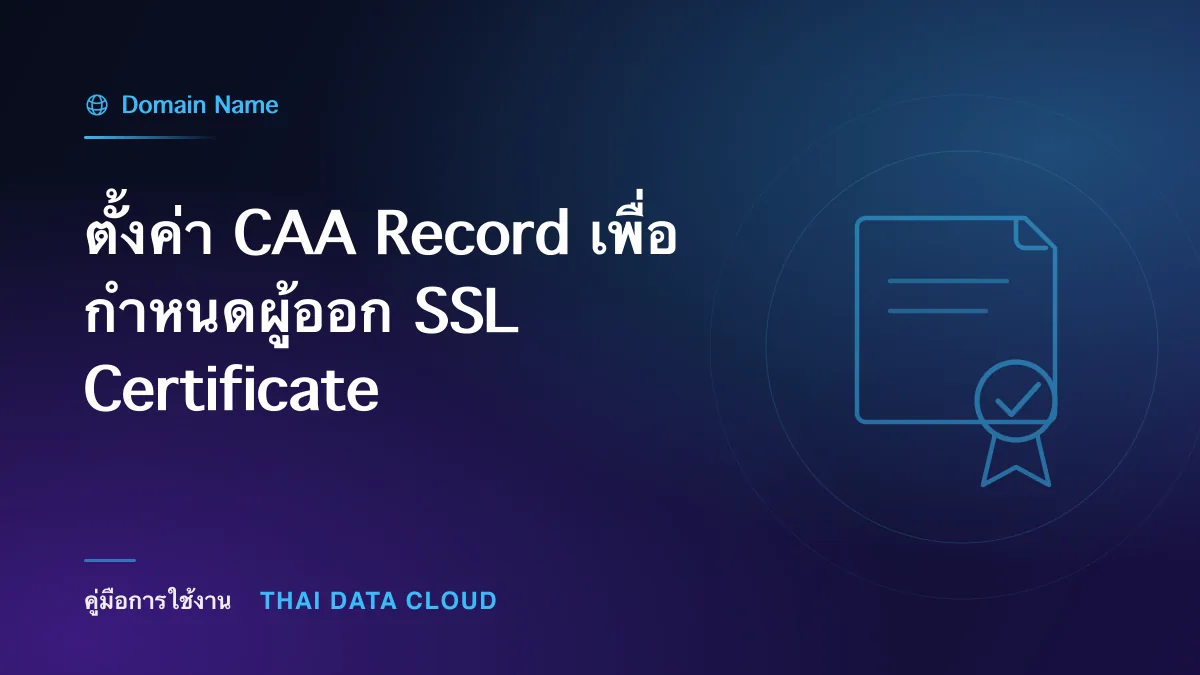 ตั้งค่า CAA Record เพื่อกำหนดผู้ออก SSL Certificate