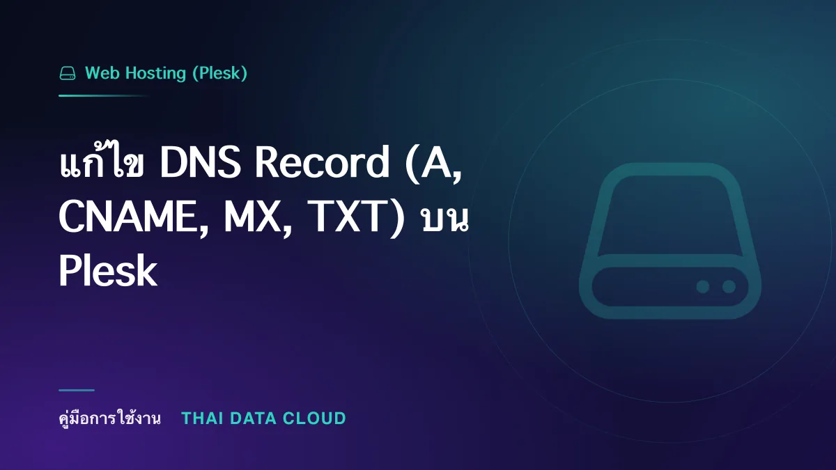 แก้ไข DNS Record (A, CNAME, MX, TXT) บน Plesk