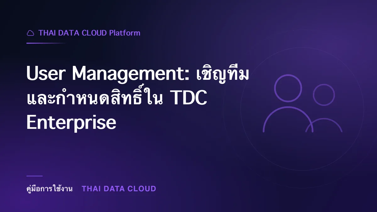 User Management — User Management: เชิญทีมและกำหนดสิทธิ์ใน TDC Enterprise