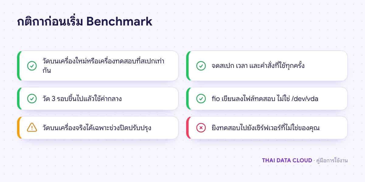 เช็กลิสต์กติกาการ Benchmark เซิร์ฟเวอร์อย่างถูกวิธีและไม่รบกวนระบบที่ใช้งานจริง
