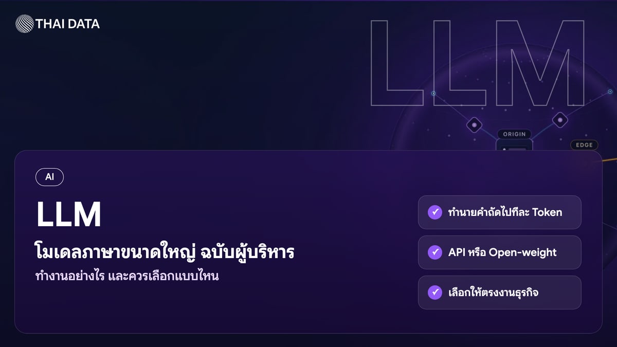 LLM โมเดลภาษาขนาดใหญ่ ฉบับผู้บริหาร